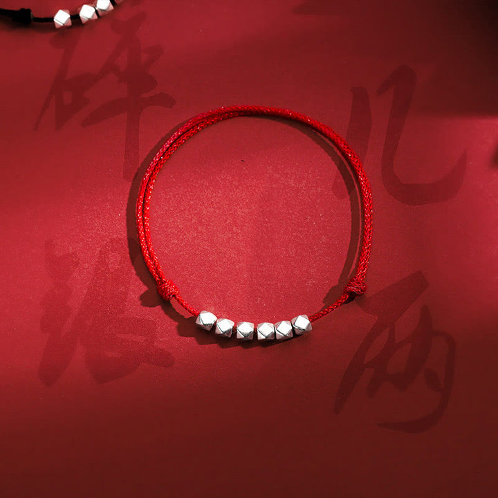 Buddha Stones 925 Srebrne Koraliki Ochrona Szczęścia Bransoletka na Kostkę - image 8