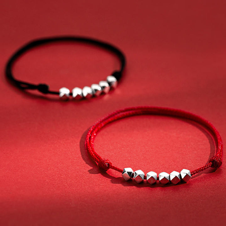 Buddha Stones 925 Srebrne Koraliki Ochrona Szczęścia Bransoletka na Kostkę - image 1