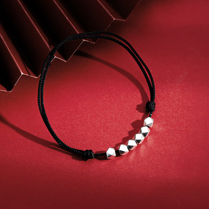 Buddha Stones 925 Srebrne Koraliki Ochrona Szczęścia Bransoletka na Kostkę - image 11