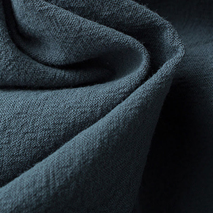 Buddha Stones Tradycyjny Żabkowy Guzik Tang Garnitur Bawełniany Top z Pół Rękawem Spodnie Odzież Męski Zestaw - image 6