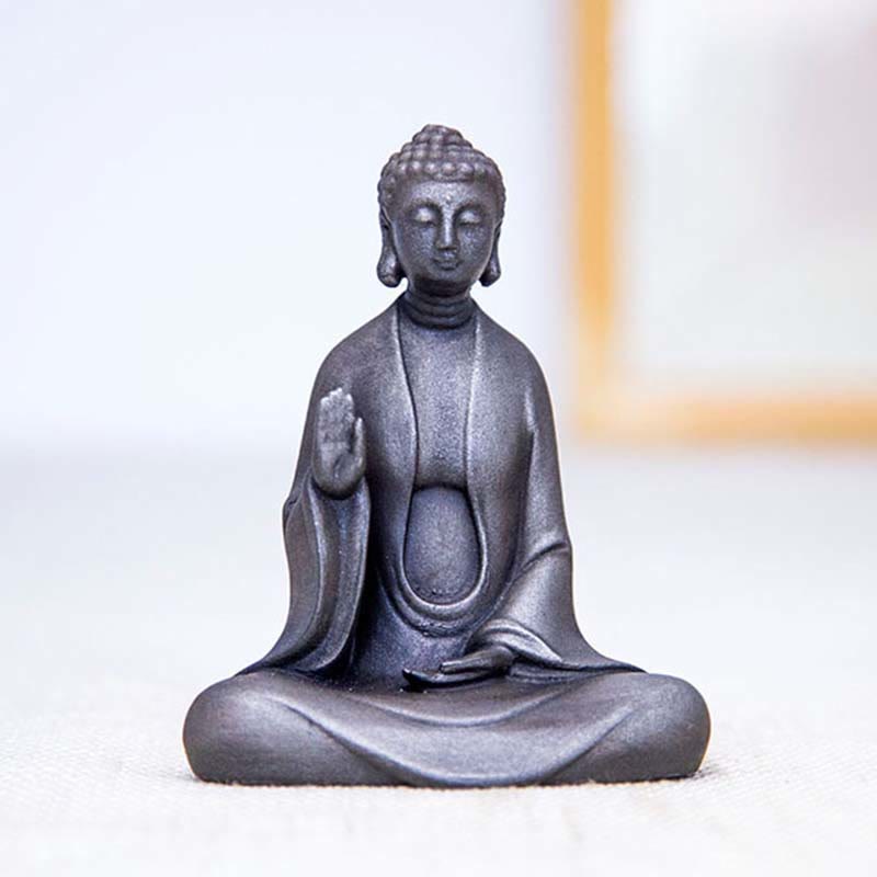 Buddha Stones Ręcznie robione Medytacja Budda Siakjamuni Żelazo Proszek Rdza Odlew Żywicy Dekoracja Statuy