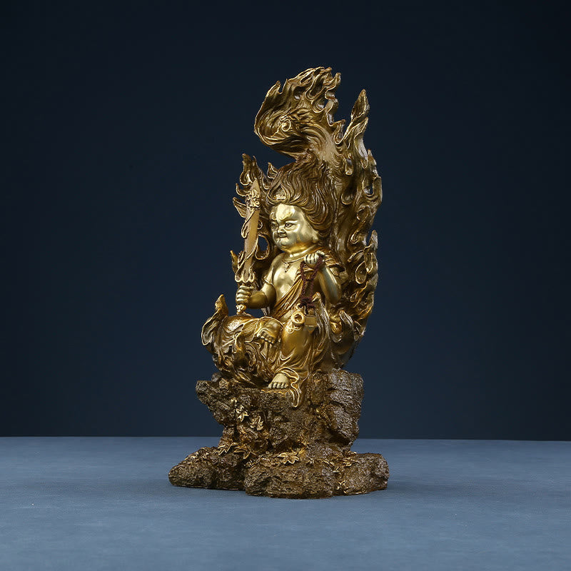 Buddha Stones Acalanatha Figurka Buddy Spokój Miedziana Statua Domowa Oferta Dekoracja