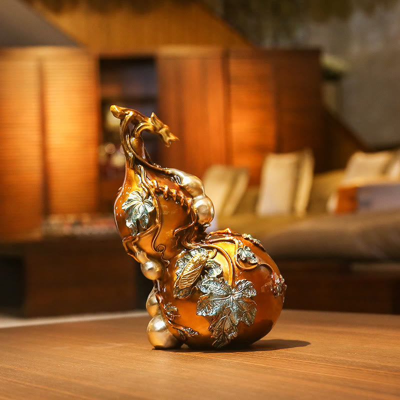 Buddha Stones Złota Tykwa Mosiądz Miedź Statua Dekoracja Biurka Domowego