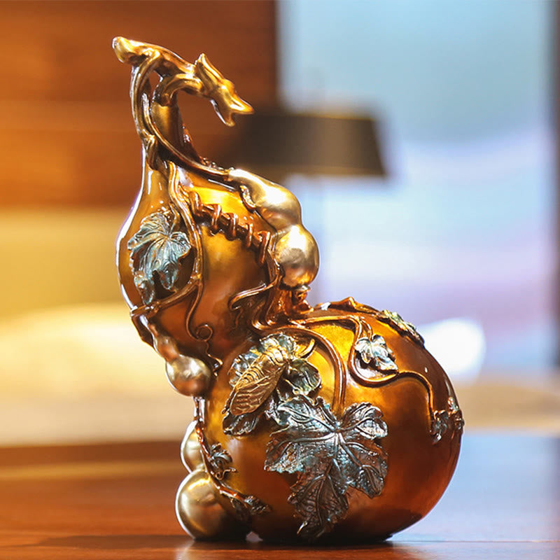 Buddha Stones Złota Tykwa Mosiądz Miedź Statua Dekoracja Biurka Domowego