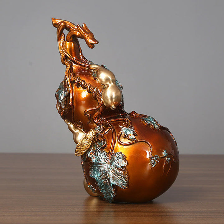 Buddha Stones Złota Tykwa Mosiądz Miedź Statua Dekoracja Biurka Domowego