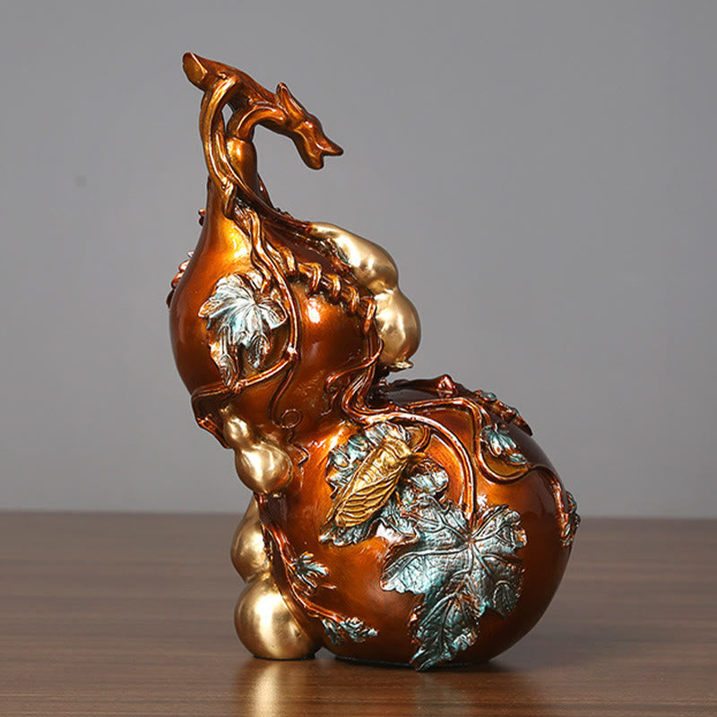 Buddha Stones Złota Tykwa Mosiądz Miedź Statua Dekoracja Biurka Domowego