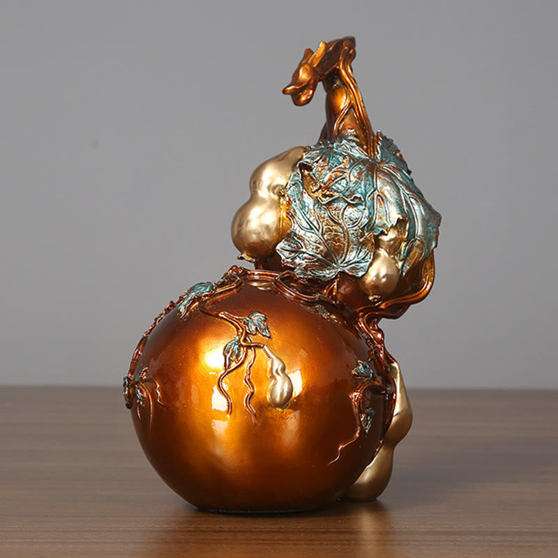 Buddha Stones Złota Tykwa Mosiądz Miedź Statua Dekoracja Biurka Domowego