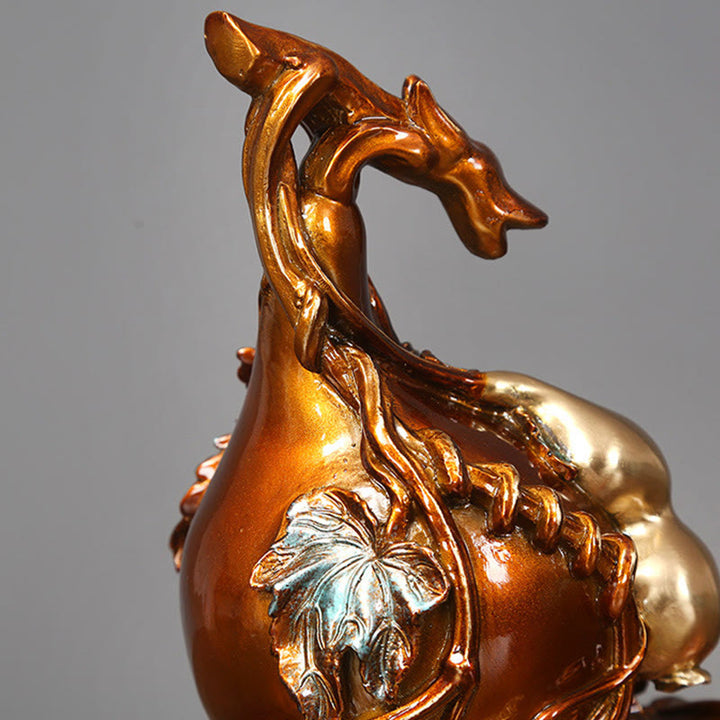 Buddha Stones Złota Tykwa Mosiądz Miedź Statua Dekoracja Biurka Domowego