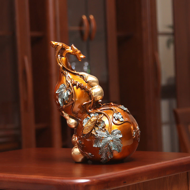 Buddha Stones Złota Tykwa Mosiądz Miedź Statua Dekoracja Biurka Domowego