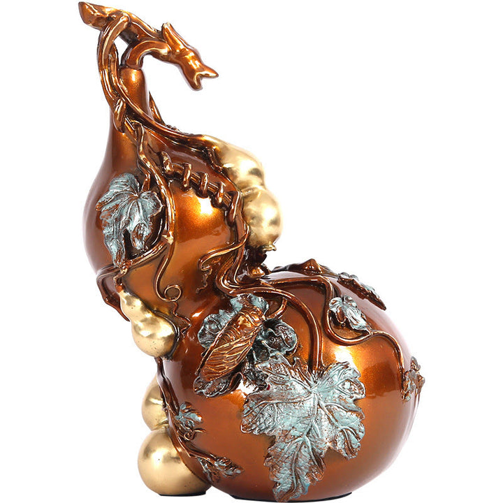 Buddha Stones Złota Tykwa Mosiądz Miedź Statua Dekoracja Biurka Domowego