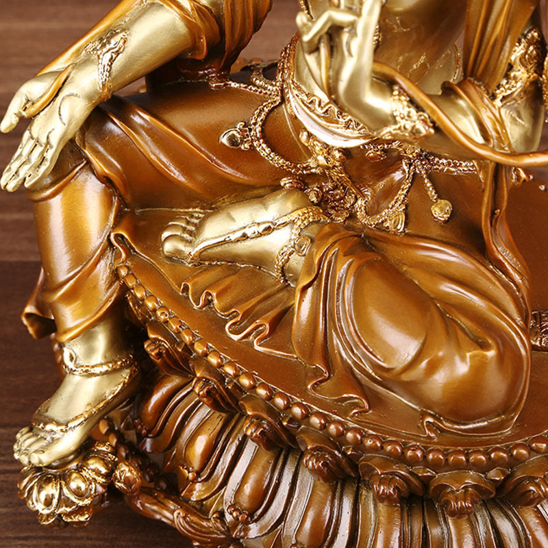 Buddha Stones Bodhisattwa Zielona Tara Figurka Ochrona Mosiądz Miedź Statua Dom Ofiara Dekoracja