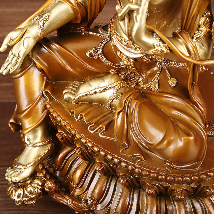 Buddha Stones Bodhisattwa Zielona Tara Figurka Ochrona Mosiądz Miedź Statua Dom Ofiara Dekoracja