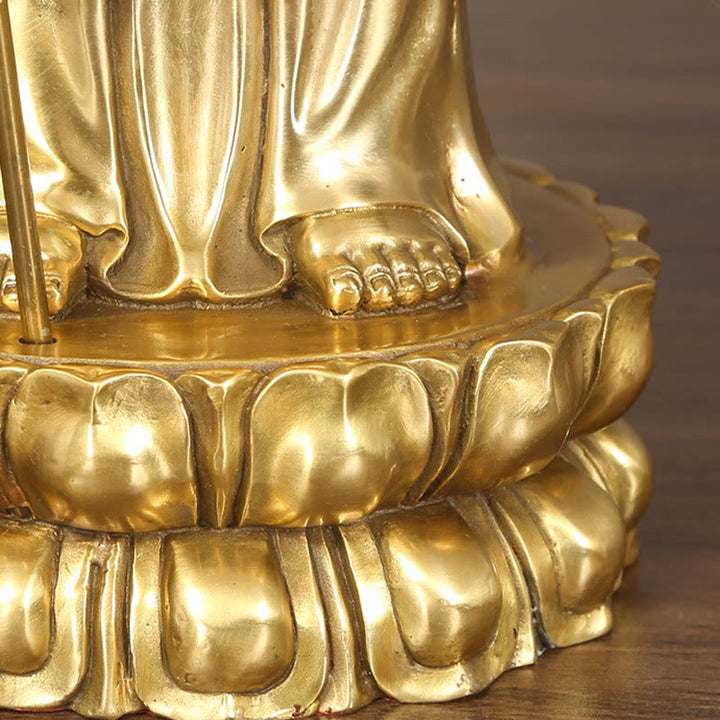 Buddha Stones Ksitigarbha Bodhisattwa Figurka Współczucia Miedziana Statua Ofiara Domowa Dekoracja