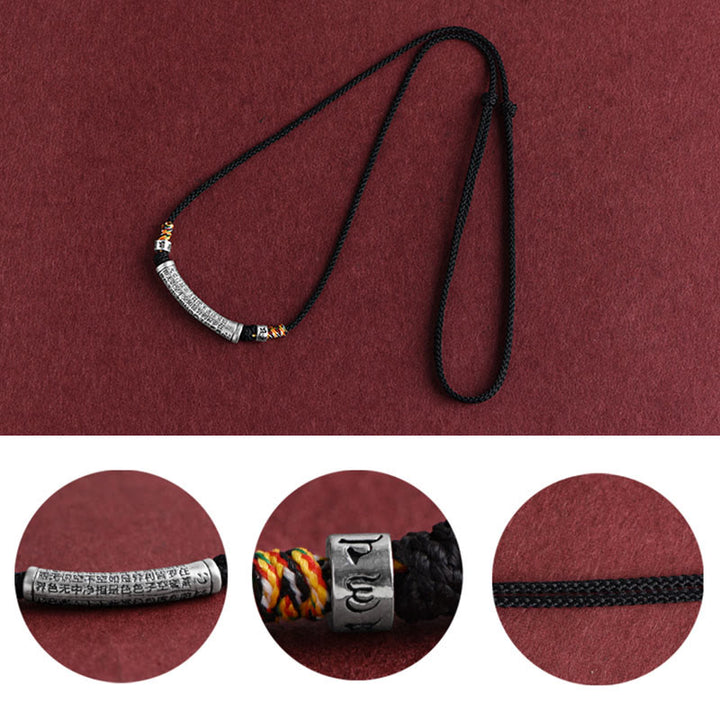 Buddha Stones 999 Srebro Sterling Sześć Prawdziwych Słów Sutra Serca Naszyjnik Wisiorek - image 10