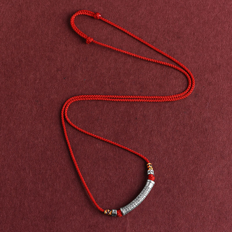 Buddha Stones 999 Srebro Sterling Sześć Prawdziwych Słów Sutra Serca Naszyjnik Wisiorek - image 13