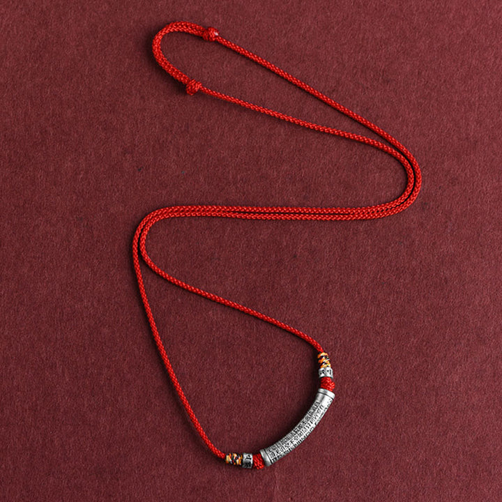 Buddha Stones 999 Srebro Sterling Sześć Prawdziwych Słów Sutra Serca Naszyjnik Wisiorek - image 13