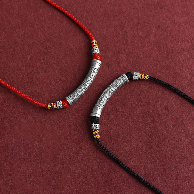 Buddha Stones 999 Srebro Sterling Sześć Prawdziwych Słów Sutra Serca Naszyjnik Wisiorek - image 17