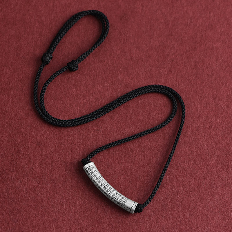 Buddha Stones 999 Srebro Sterling Sześć Prawdziwych Słów Sutra Serca Naszyjnik Wisiorek - image 21