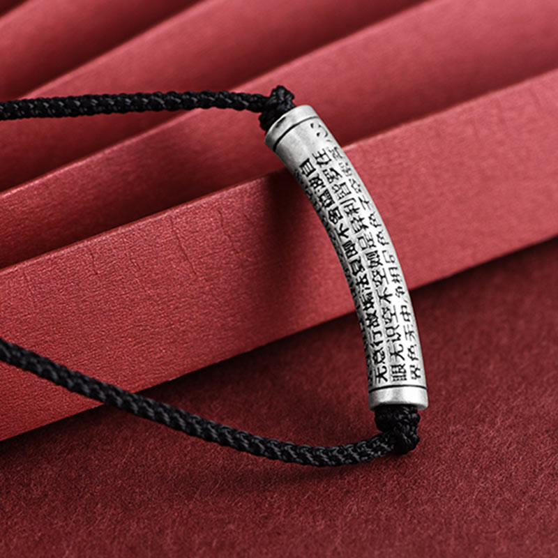 Buddha Stones 999 Srebro Sterling Sześć Prawdziwych Słów Sutra Serca Naszyjnik Wisiorek - image 19