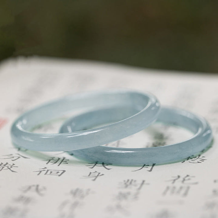 Bransoletka Buddha Stones Natural Aquamarine Serenity Bangle