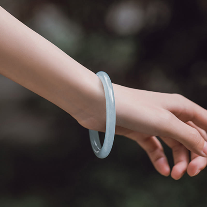 Bransoletka Buddha Stones Natural Aquamarine Serenity Bangle