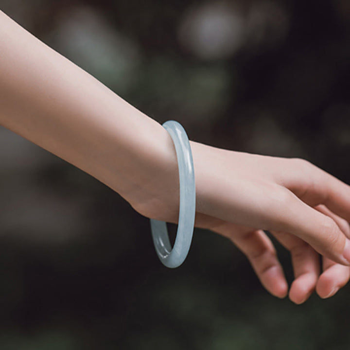 Bransoletka Buddha Stones Natural Aquamarine Serenity Bangle