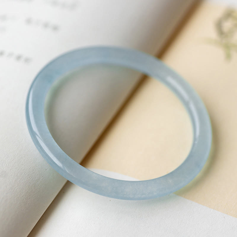 Bransoletka Buddha Stones Natural Aquamarine Serenity Bangle