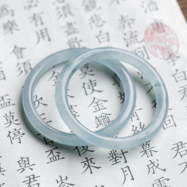 Bransoletka Buddha Stones Natural Aquamarine Serenity Bangle
