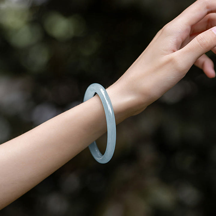 Bransoletka Buddha Stones Natural Aquamarine Serenity Bangle