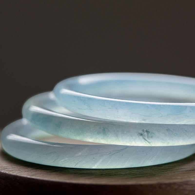 Bransoletka Buddha Stones Natural Aquamarine Serenity Bangle