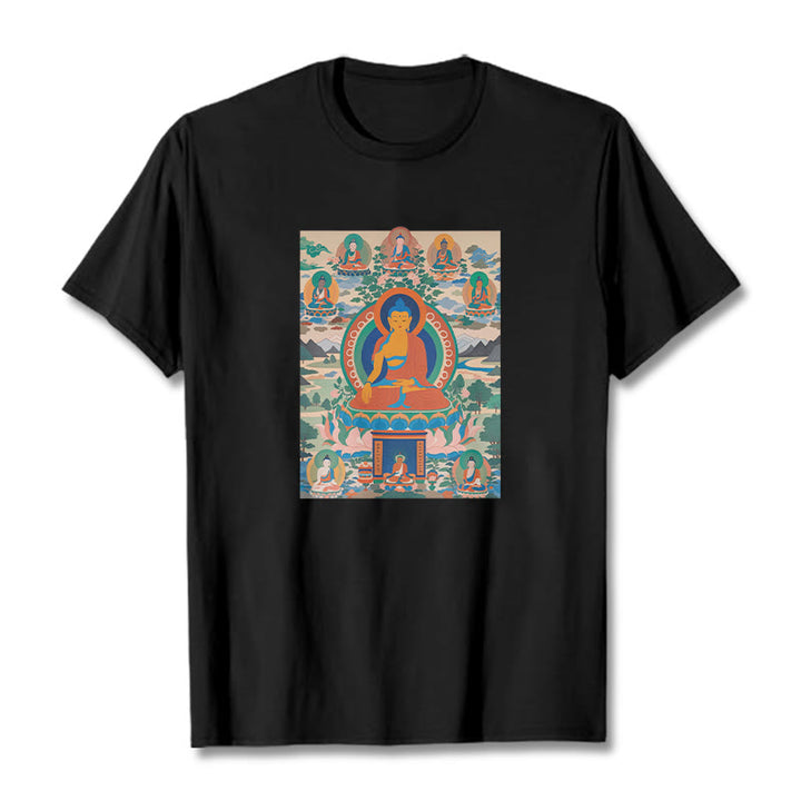 Buddha Stones Sutra Buddy Medycyny Przekształcona w Sztukę Koszulka T-shirt - Czarny - 2XL - image 6