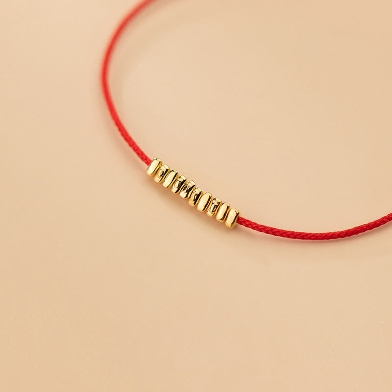 Buddha Stones Ręcznie robione 925 Srebro Sterling Małe kawałki Ochrona Pleciona Ultracienka Bransoletka Lina