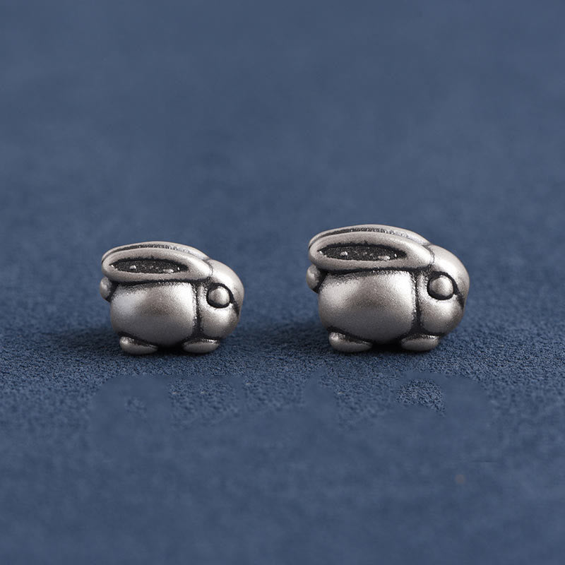 Buddha Stones Handmade 999 Sterling Silver Rabbit Luck Rope Anklet