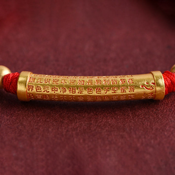 Buddha Stones ręcznie wykonane ze stopu Sutra Serca Ochrona Siła Bransoletka na kostkę