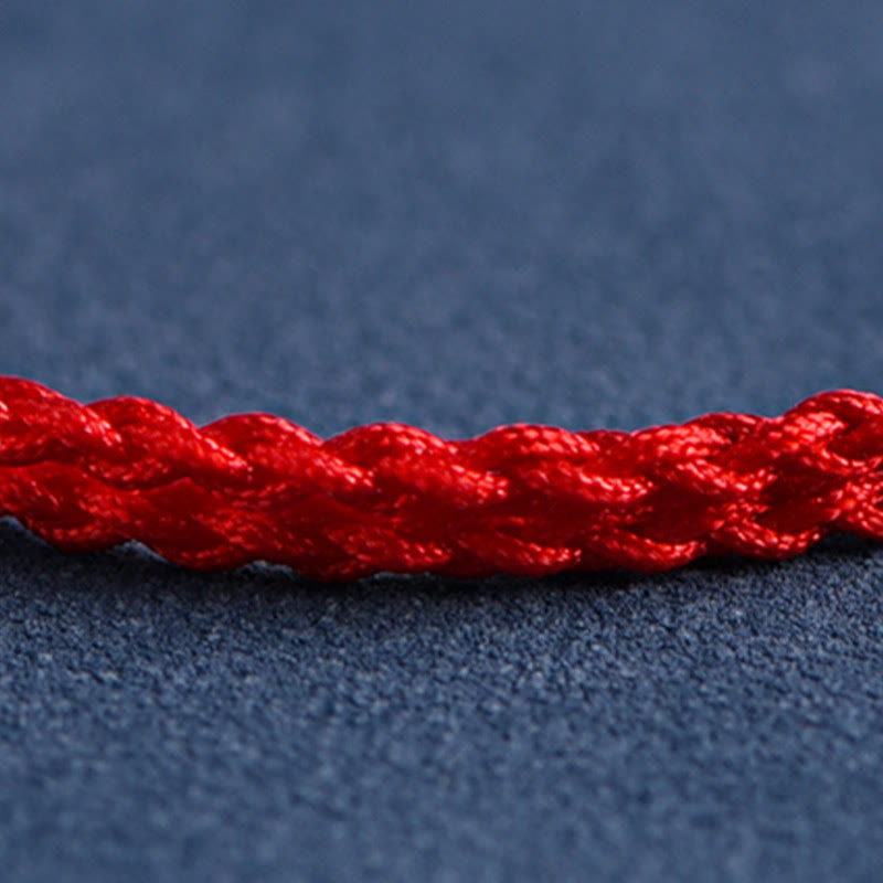 Buddha Stones Ręcznie robione 999 Srebro Sterlingowe Fu Charakter Życzenie Ruyi Uchwyt Fortune Rope Bransoletka na kostkę