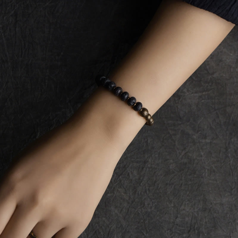 Buddha Stones, koraliki z lawy, pochłaniające negatywną energię, bransoletka z miedzi