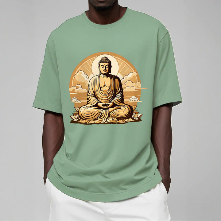 Buddha Stones Słońce Pomyślne Chmury Budda Koszulka T-shirt - image 15
