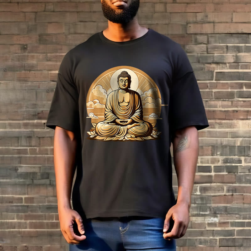 Buddha Stones Słońce Pomyślne Chmury Budda Koszulka T-shirt - image 8