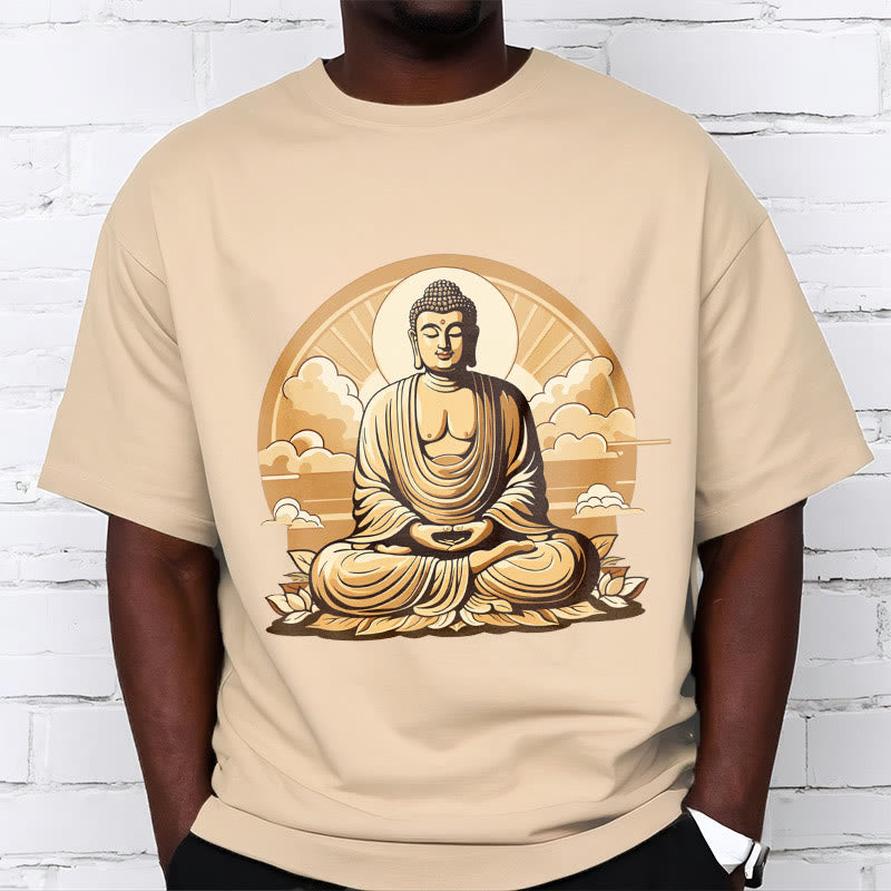 Buddha Stones Słońce Pomyślne Chmury Budda Koszulka T-shirt - image 2