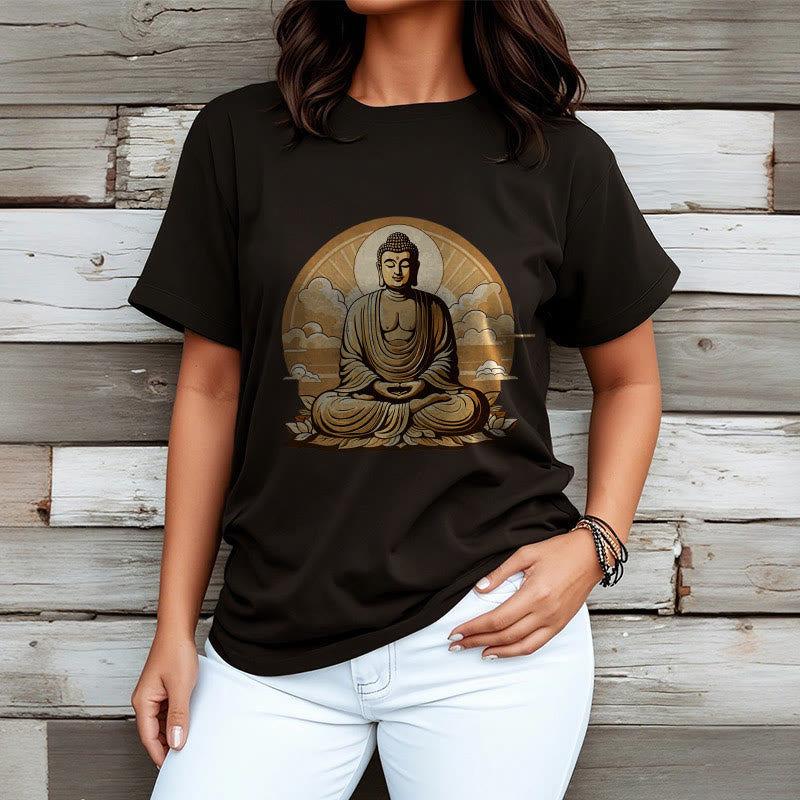 Buddha Stones Słońce Pomyślne Chmury Budda Koszulka T-shirt - image 9
