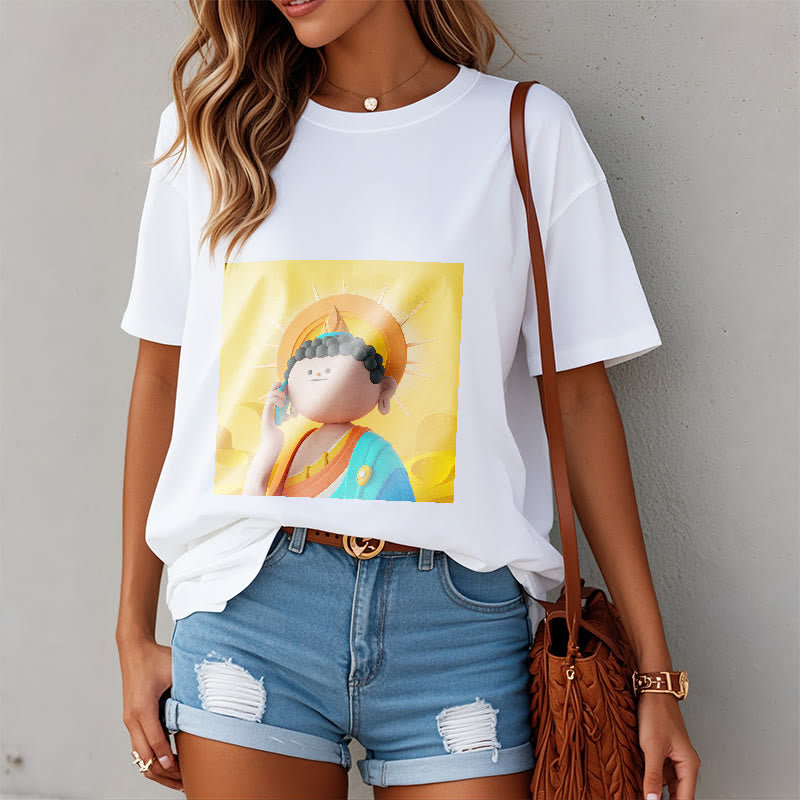 Buddha Stones Koszulka Budda Podnosi Telefon - image 3