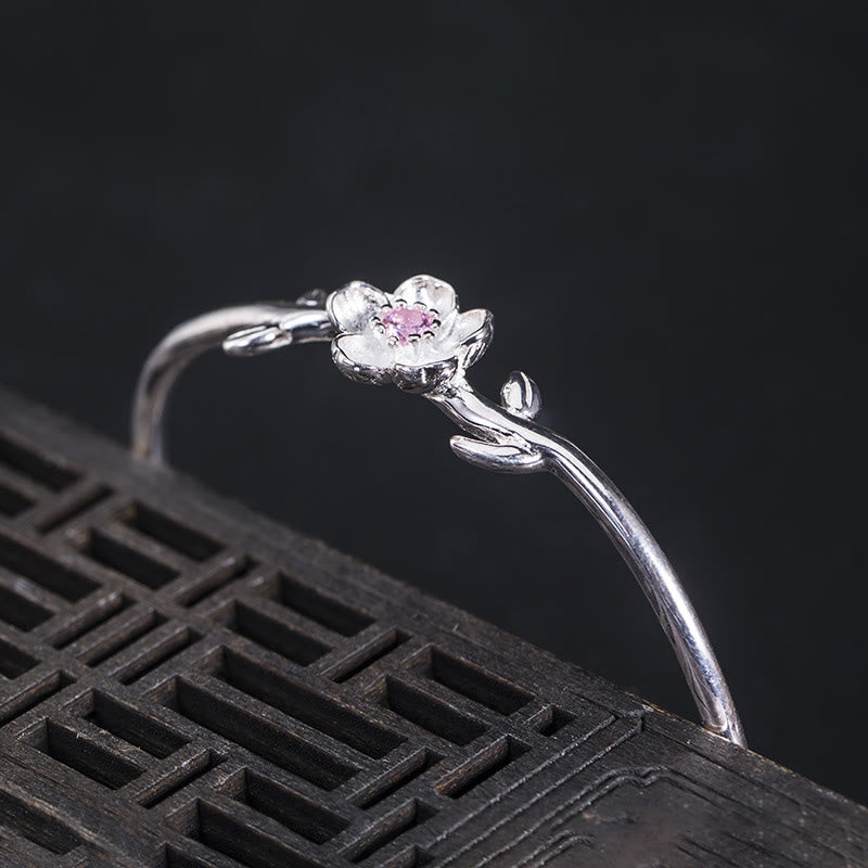 Bransoletka Buddha Stones 925 Srebro Sterlingowe Wiśnia Kwiat Szczęścia Bransoletka - image 2