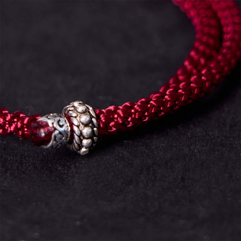 Buddha Stones 925 Srebro Sterling Słonia Bezpieczny i Dobrze Amulet Charm Bransoletka Siła