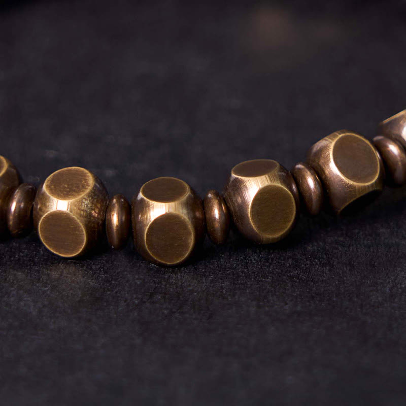 Buddha Stones Tybetańskie Om Mani Padme Hum Rzeźbione Miedź Mosiądz Amulet Bransoletka Skupiająca