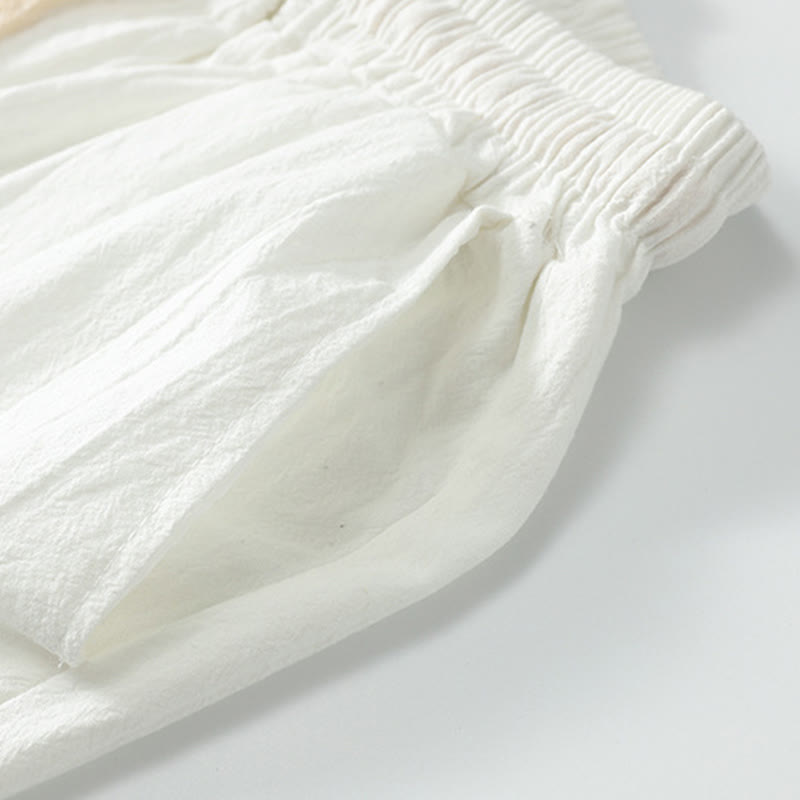 Buddha Stones Casual Jednokolorowe Męskie Proste Szorty Z Kieszeniami Spodenki Bawełniane Spodnie Męskie - image 7