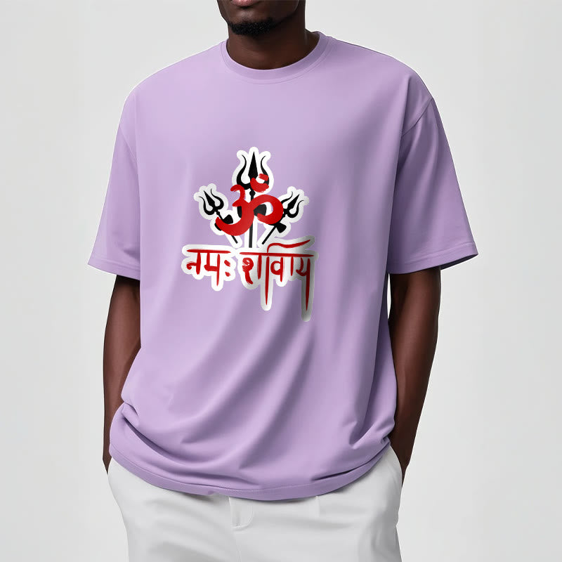 Buddha Stones OM NAMAH SHIVAYA Trzy Trójzęby Bawełniana Koszulka T-shirt - image 19