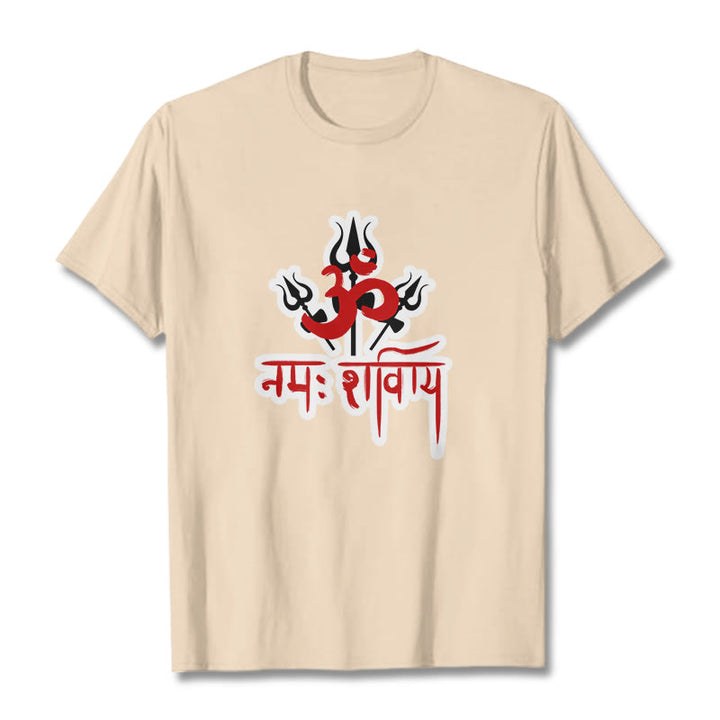 Buddha Stones OM NAMAH SHIVAYA Trzy Trójzęby Bawełniana Koszulka T-shirt - For - 2XL - image 12