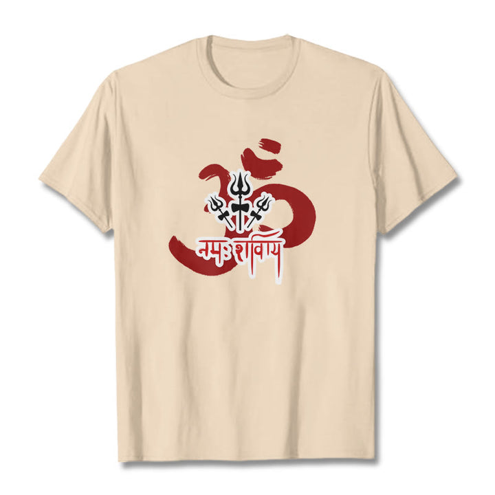 Buddha Stones OM NAMAH SHIVAYA Trzy małe trójzęby bawełniana koszulka T-shirt - For - 2XL - image 1