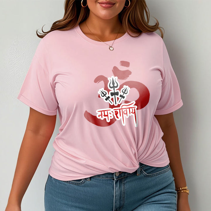 Buddha Stones OM NAMAH SHIVAYA Trzy małe trójzęby bawełniana koszulka T-shirt - image 11