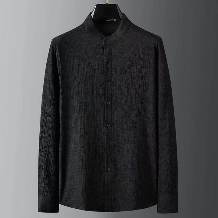 Buddha Stones Czysty Kolor Długi Rękaw Top Spodnie Odzież Męski Zestaw - image 2